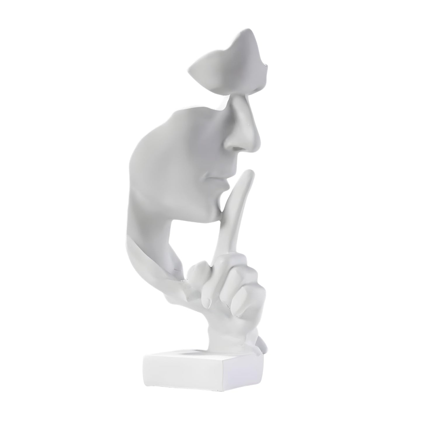 aboxoo Thinker Statue, Silence is Gold Abstract Art Figurine,Modern Home Resin Sculptures Decorative Objects,Table Top Decor for Livingroom Home Decor,Office Study Sculpture,Shh mask Statue(Gold)