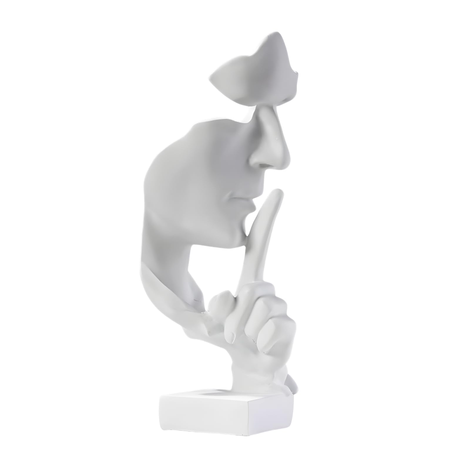 aboxoo Thinker Statue, Silence is Gold Abstract Art Figurine,Modern Home Resin Sculptures Decorative Objects,Table Top Decor for Livingroom Home Decor,Office Study Sculpture,Shh mask Statue(Gold)