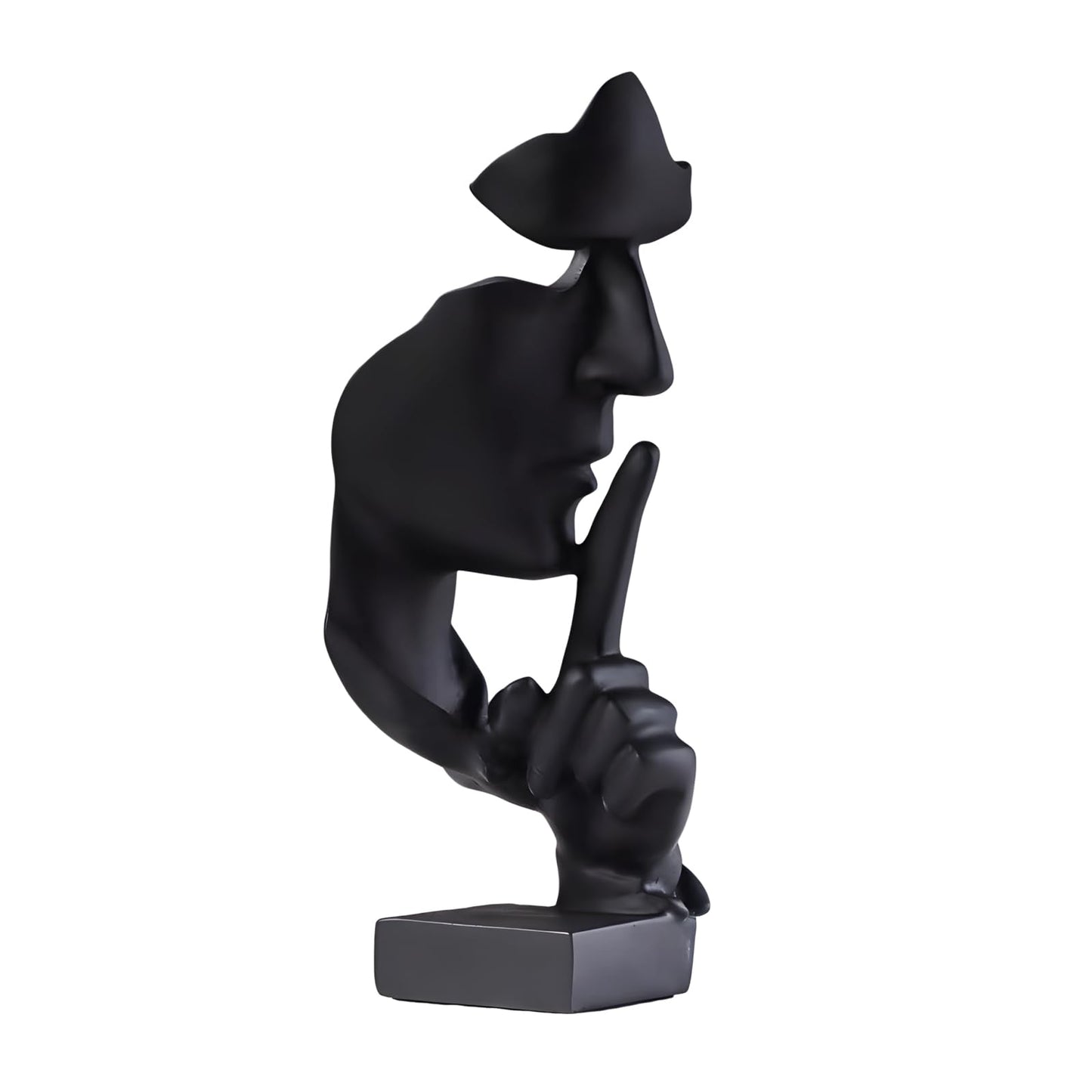 aboxoo Thinker Statue, Silence is Gold Abstract Art Figurine,Modern Home Resin Sculptures Decorative Objects,Table Top Decor for Livingroom Home Decor,Office Study Sculpture,Shh mask Statue(Gold)